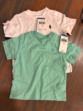 Ralph Lauren 2-Pack Crewneck Tees in Mint Green & White